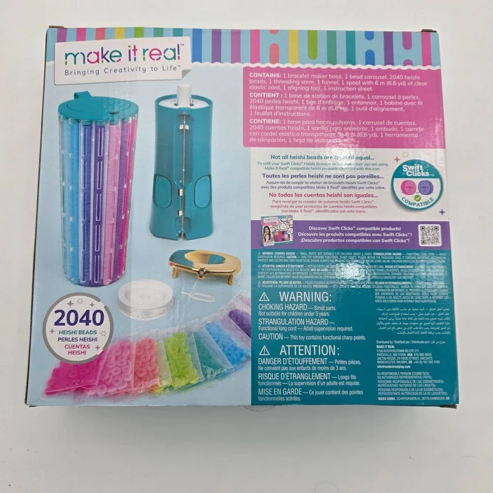 Make It Real: Swift Clicks Heishi Bracelet Maker - DIY Kit, Create 23 Bracelets